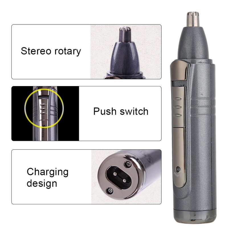 Rechargeable Electric Hair Trimmer Nose Hair Temples Remover Shaver