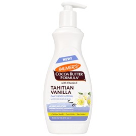 Palmer's Cocoa Butter Formula Tahitian Vanilla Loción Corporal, Loción Hidratante Diaria para Piel Seca con Manteca de Karité y Vitamina E, Humectación 48 horas, Dermatológicamente Probada, 400ml