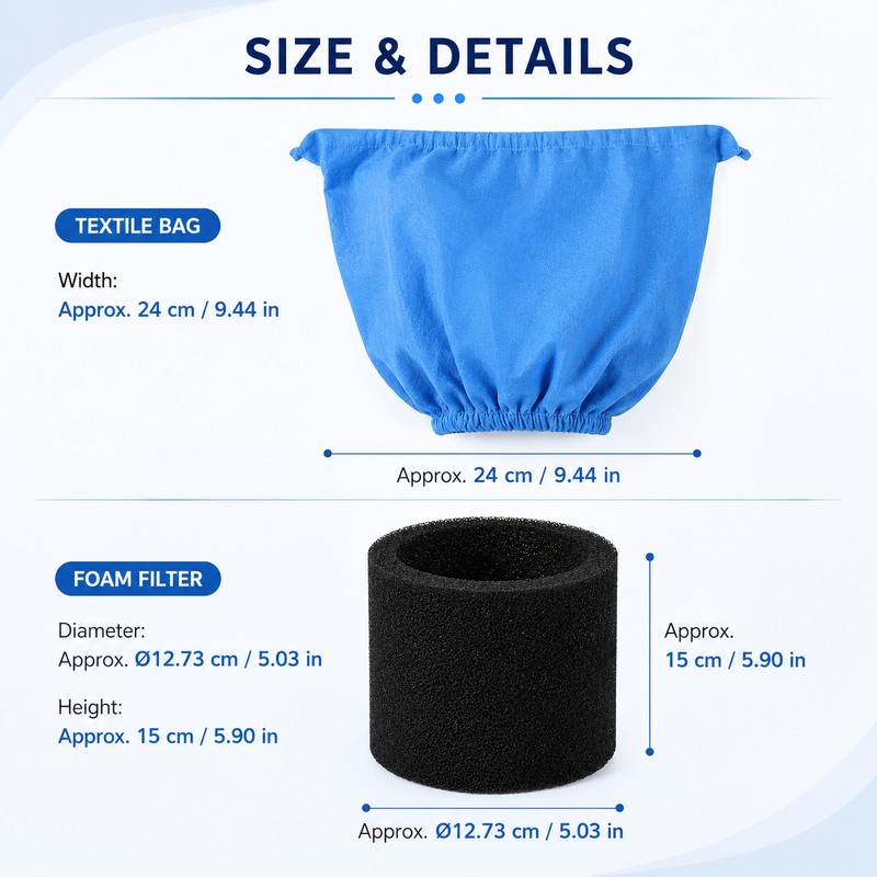 2 Pcs Wet Dry Vacuum Filter Set for Replacement –