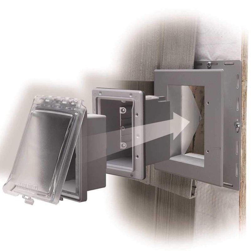 TayMac MR420CG 1-Gang Recessed Enclosure Extra Duty, 6-in-1 Nonmetallic Weatherproof