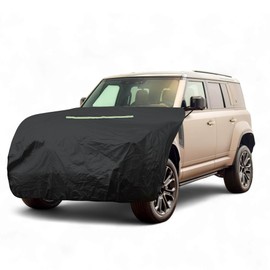 X AUTOHAUX SUV Off Road Medium Front Cover Hood Cover Headlight Anti-Yellowing Protection Brushed Back UV Protection Hail Protection Fluorescent Reflective Windproof Rope Black Length 198cm