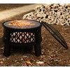 Fire Beauty 26" Steel Fire Pit with Grill & Diamond