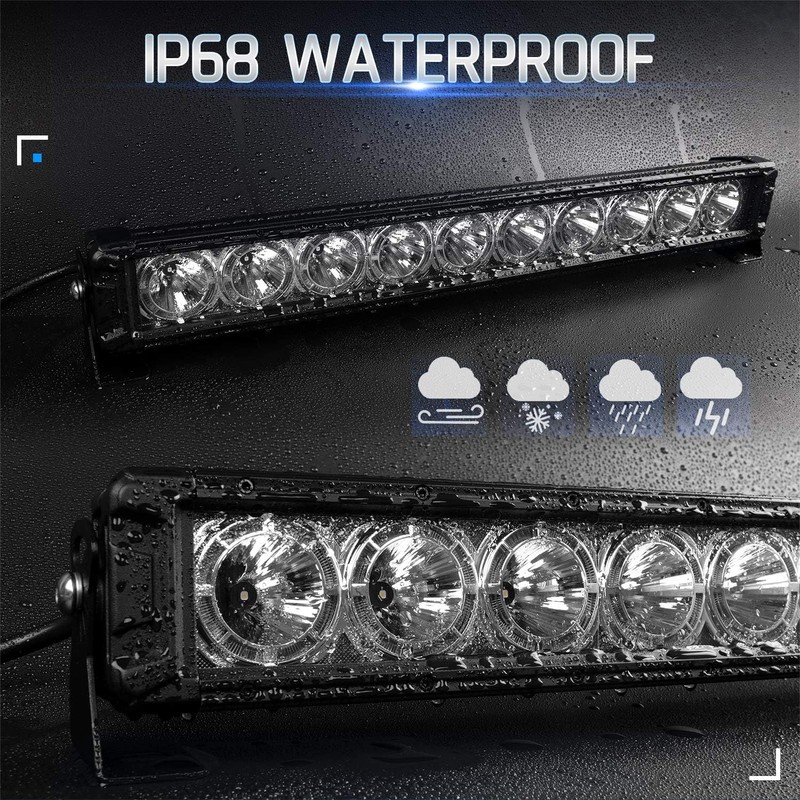 Autofeel 8 inch Led Light Bar, 30W 3100LM Spot Lights,