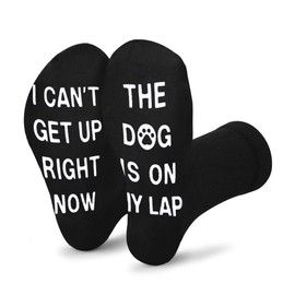 Dog Mom Dad Gifts for Men Women Funny Socks Dogs Lover Birthday Gifts for Him Her Mother Day Gift Ideas Crazy Novelty Socks Gift for Best Friend Christmas Stocking Stuffers Dog is on My Lap Socks