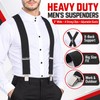 Men’s Heavy-Duty 2-Inch X-Back Suspenders with Adjustable Elastic Straps and