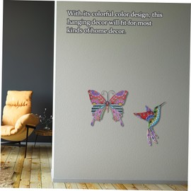 Kisangel 1set Iron Hummingbird and Butterfly Wall Decor Metal Wall Art for Home Living Room Bird and Easy to Install Housewarming