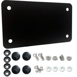 Universal Black Stainless Steel Motorcycle License Plate Holder (7 "x4) - Suitable for Harley Davidson, Scooters, and Various Standard Motorcycles