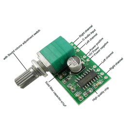 Aihasd 5pcs PAM8403 Mini Audio Amplifier Board DC 5V 3W + 3W Digital Audio Amplifier Power Amplifier Module with Potentiometer USB Power Supply