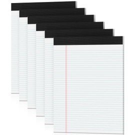 White Legal Pads 8.5 x 11 Writing Note Pads 9/32'' College Ruled & Double-Sided Printing - 30 Sheets Premium Thick Paper - 38 Lines Perforated Notepads 8.5 x 11'' 6 Pack for Office, Homework