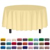 4-Pack Light Yellow Plastic Table Cloth - 84-Inch Round Disposable
