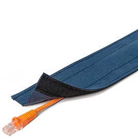 Electriduct 3" Wide Dura Race Carpet Cord Cover Cable Protector Hook and Loop Wire Concealer - 5 Feet - Blue