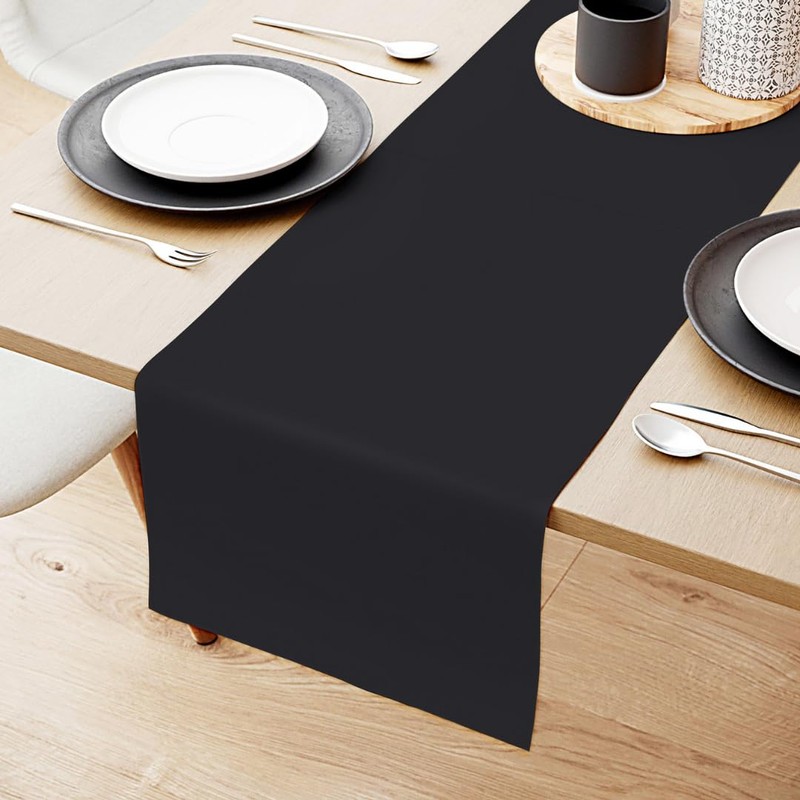 DeinPack 1 Roll Airlaid Table Runner, Black, 40 cm x