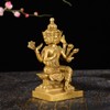 BRABUD Handmade Brass Thailand 4 Faces Buddha Statue Lord Brahma