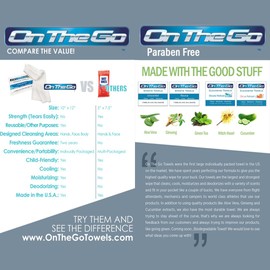 On The Go Towels Unscented Large Body Wipes (10)