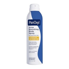 PanOxyl Acne Banishing Body Spray with 2% Salicylic Acid, Pimple Treatment Spray to Clear Stubborn Breakouts, 360-Degree Spray Nozzle, Skin-Brightening Niacinamide, Vitamin C, Witch Hazel, Aloe, 6 Oz