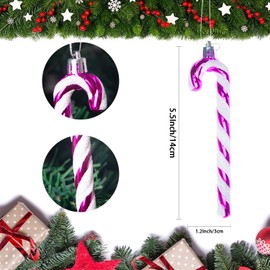 Pack of 12 Christmas Candy Cane Ornaments Christmas Tree Hanging Pendants, Christmas Decoration Candy Canes for (Pink)