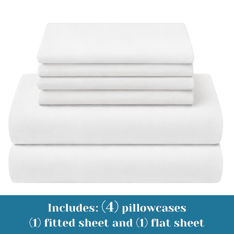 BYSURE Jersey Knit King Size Sheets Set 6 Pieces, Stretch