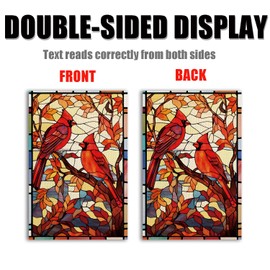 YaoChong Cardinal Glass Garden Flag Fall Leaves Red Bird Flag Small double sided Seasonal Burlap Garden Farmhouse Decor 12.5x18 Inch
