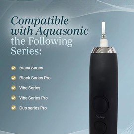 Cabezales de repuesto para cepillos de dientes eléctricos AquaSonic Black Series/Black Series Pro/Vibe Series/Duo Series Pro, cerdas medianas, color negro, paquete de 10 unidades