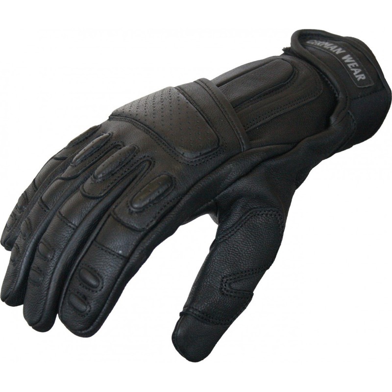 German Wear Leather Motorcycle Gloves Black Size 11 = XXL