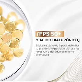 L'Oréal Paris Kit: Protector Solar Diario FPS50+ UV Defender Anti-Brillo + Sérum Rostro Revitalift Ácido Hialurónico