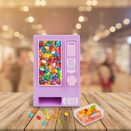 Cute Desktop Candy Dispenser,Mini Vending Machine,Party Table Top Box,Ideal Favors for Celebrations,Black/Dark/Pink/Clear/Purple/Red - Color: Purple