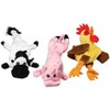 Fox Valley Traders Stuffing Free Farm Animal Dog Toys, Set