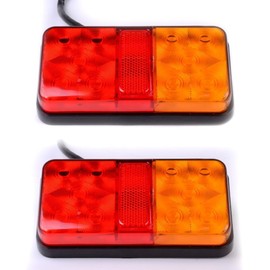 Buding 2 x 12V LED Rear Tail Stop Light Indicator Lamp Truck Trailer Lorry Van Caravan