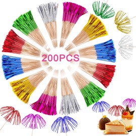 TAIHOBO 200 PCS Cocktail Accessories for Drinks, 23cm Cocktail Umbrellas for Drinks Cocktail Decorations, Colourful Sparklers Wedding Party Accessories, Suitable for Friend's Party, Bar Dance Party