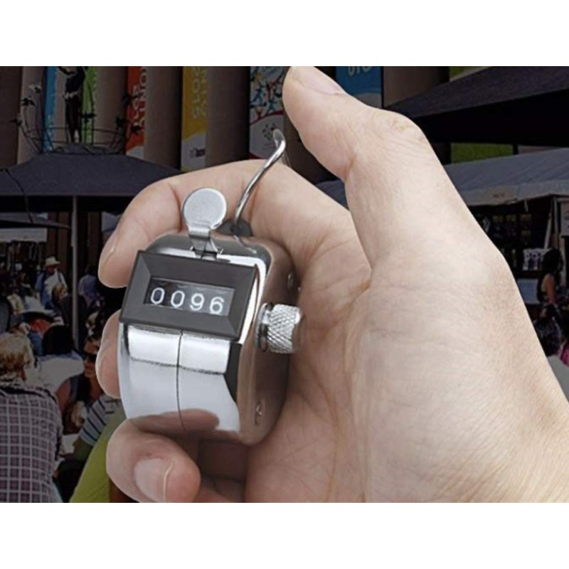 White Deer Hand Tally Counter 4 Digit Number Dual Clicker