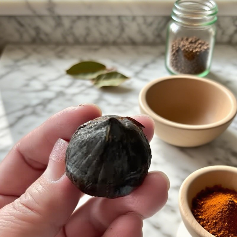 Pickled Black Garlic Whole Cloves Odorless Ajo Entero Negro Natural