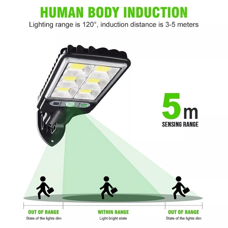 Generic LED Solar Light Motion Sensor 3 Modes Flood Lamp
