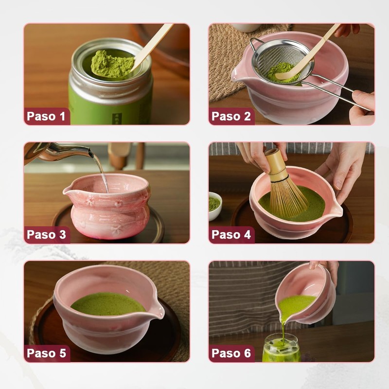 Juego de 8 Batidor de Matcha con Tazón Soporte Batidor
