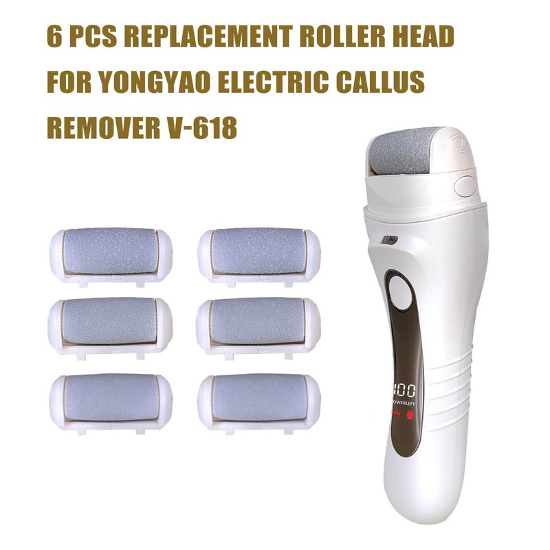 Electric Callus Remover Replacement Heads - 6 Pack Replacement Roller