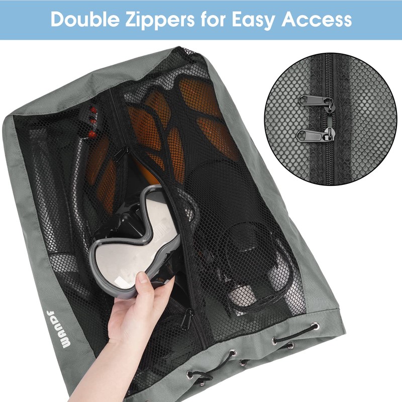 WANDF Swim Bag Mesh Drawstring Backpack Beach Backpack for Swimming,