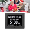 8inch Digital Day Calendar Clock Alarm Reminders 8 Languages Large