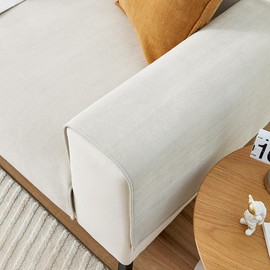 NUODWELL Herringbone Chenille Sofa Cover 1/2/3/4 Seater, Furniture Protector Couch Cover Universal Non-Slip L Shape Couch Cover Quilted Corner Slipcovers for Living Room (Beige, 70 * 180cm)