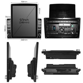 WENMENGDE 9.7inch 2+32GB IPS Vertical Screen Android Car Radio Audio Video Stereo Player for Double Din Raido Model with CarPlay Android Auto WiFi BT MirrorLink Split Screen PIP GPS Navigation