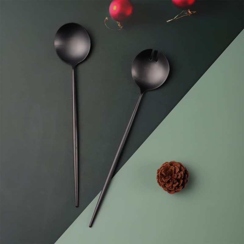 Zerophilo Salad Servers,Spoon and Fork Set 11.41 inch,18/10 Stainless Steel