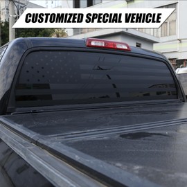 Truck Rear Window American Flag Decal Compatible with Toyota Tundra 2007-2025 Polyvinyl Chloride Tail Window Sticker Trim Decal Car-Styling Truck Back Window Graphics (American Flag, 2014-2021)
