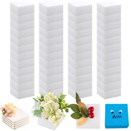 Amylove 48 Pack Craft Foam Blocks 4x4x2 Non Squishy Square White Flower Foam Cubes Sculpting EPS Polystyrene Foam for DIY School Kids Floral Arrangements Modeling Crafting Sculptures Art Projects