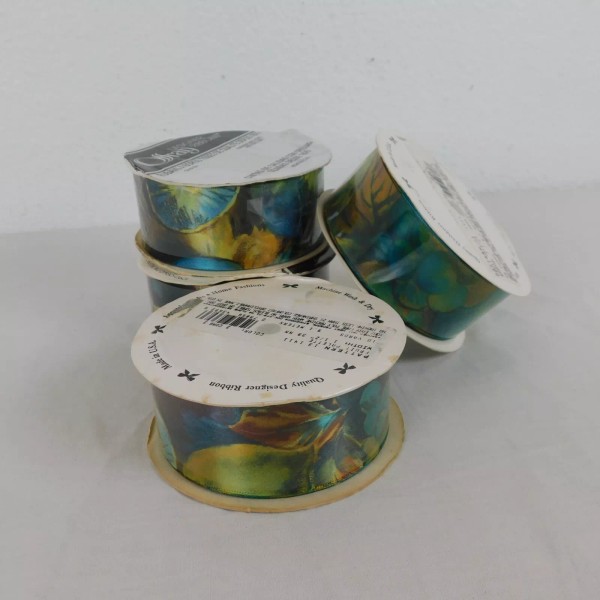 Offray Woven Edge Ribbon Lot of 4 Fruit Palette 1.5"