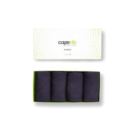 calzemie Bamboo Dress Socks for Men, Pack of 4 with Gift Box, Casual Mens Dress Socks Size 9-13 (Navy Blue)