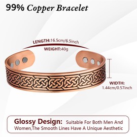 OFFCUP Magnetic Bracelet, Bracelet with 12 Ultra Strength Powerful Magnets, Simple Adjustable Size Magnetic Cuff Bangle with Gift Box Jewelry Cloth