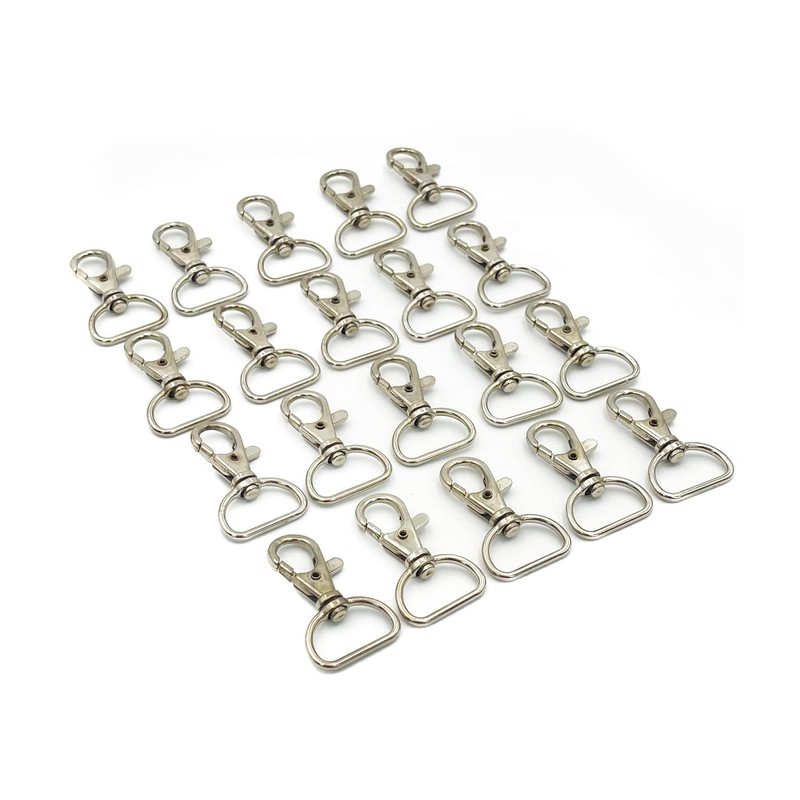 MAKRAMA Gancho Para Llavero Macrame 2cm (20 Pzas) (Plateado)