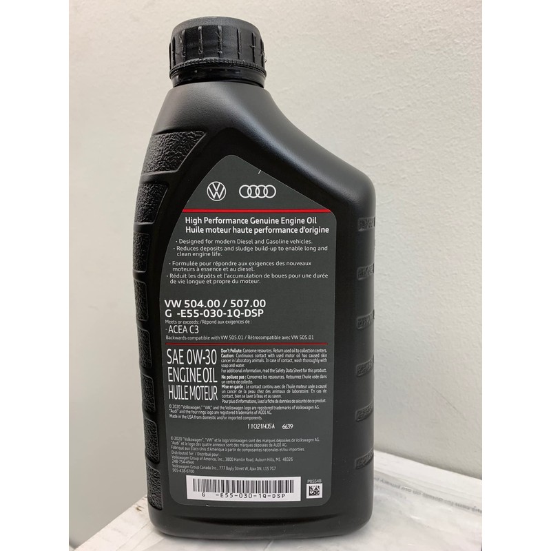 GENUINE Volkswagen High Performance Genuine Engine Oil SAE 0W-30 VW