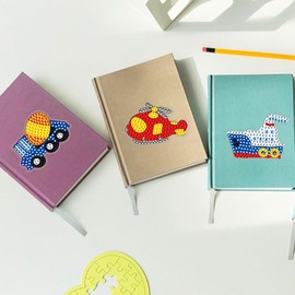 5D DIY Diamond Painting Stickers Kits, 12 Pcs Transportation Theme Theme Diamond Art Sticker, Kits for Kids and Adult Beginners.