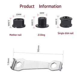 Pack of 5 Aluminium Alloy Singlesped/Double MTB Disc Chainring Bolts, M8 Single Short Chainring Screws for Road Bike, Mountain Bike, MTB, BMX, Fixie with 1 x Chainring Wrench