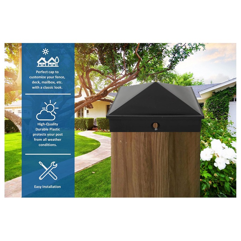 5x5 Nominal (4.5" x4.5") Plastic Pyramid Vinyl Fence Post Cap