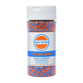 Mystic Sprinkles The Big Game Nonpareil Mix 3.8oz Bottles (Blue & Orange)